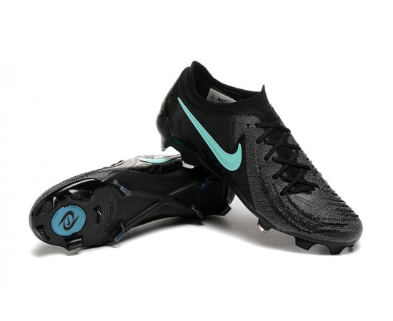 Nike Phantom Luna Elite FG Black Ltblue Low Soccer Cleats For Men