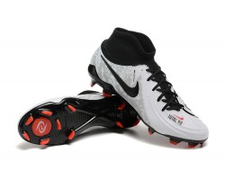 Nike Phantom Luna Elite FG Grey Black Red High Soccer Cleats For Men