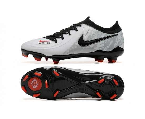 Nike Phantom Luna Elite FG Grey Black Red Low Soccer Cleats For Men