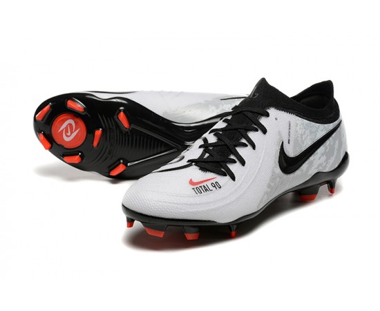 Nike Phantom Luna Elite FG Grey Black Red Low Soccer Cleats For Men