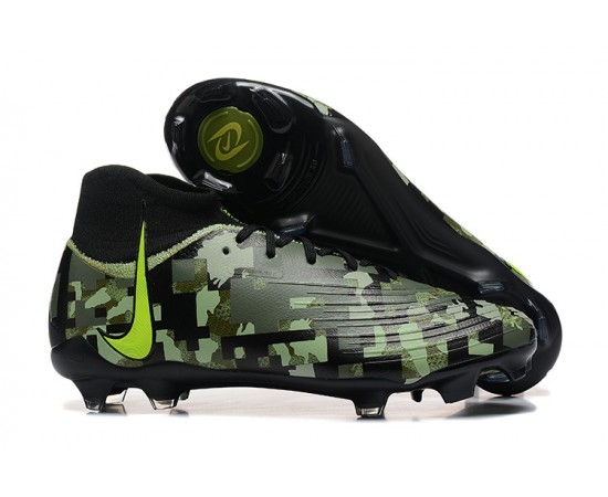 Nike Phantom Luna Elite FG High Top Black Green Soccer Cleats For Men