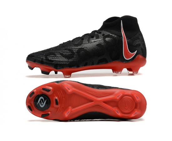 Nike Phantom Luna Elite FG High Top Black Red Soccer Cleats For Men