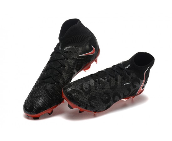 Nike Phantom Luna Elite FG High Top Black Red Soccer Cleats For Men