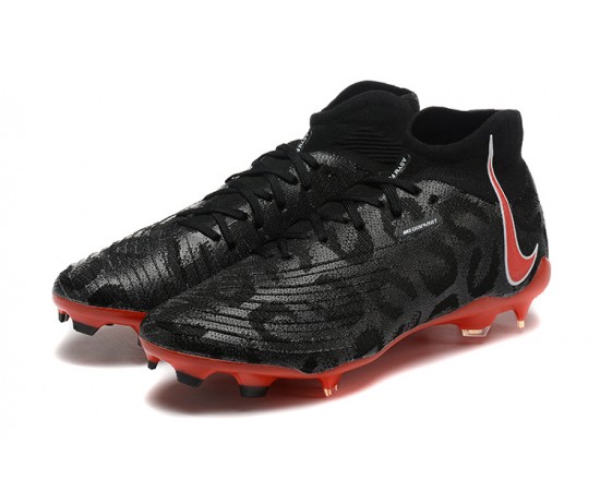 Nike Phantom Luna Elite FG High Top Black Red Soccer Cleats For Men