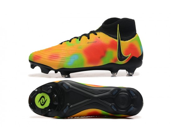 Nike Phantom Luna Elite FG High Top Black Yellow Soccer Cleats For Men