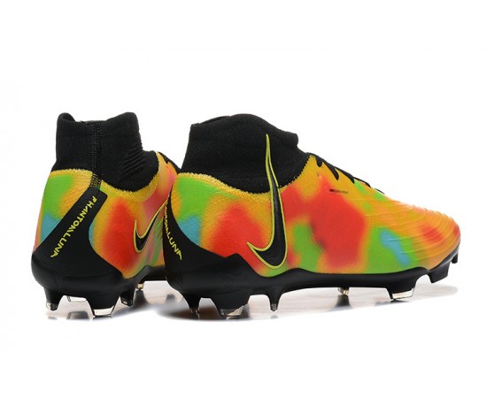 Nike Phantom Luna Elite FG High Top Black Yellow Soccer Cleats For Men