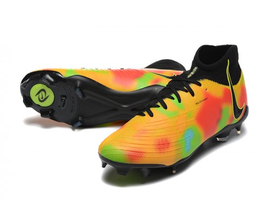 Nike Phantom Luna Elite FG High Top Black Yellow Soccer Cleats For Men