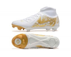 Nike Phantom Luna Elite FG High Top Gold White Soccer Cleats For Men 