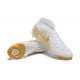 Nike Phantom Luna Elite FG High Top Gold White Soccer Cleats For Men