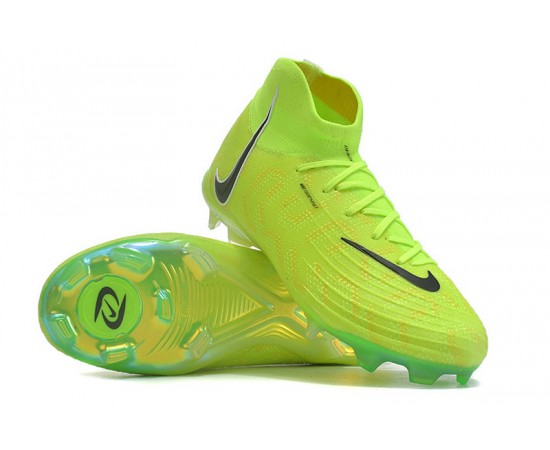 Nike Phantom Luna Elite FG High Top Green Yellow Black Soccer Cleats For Men And Women