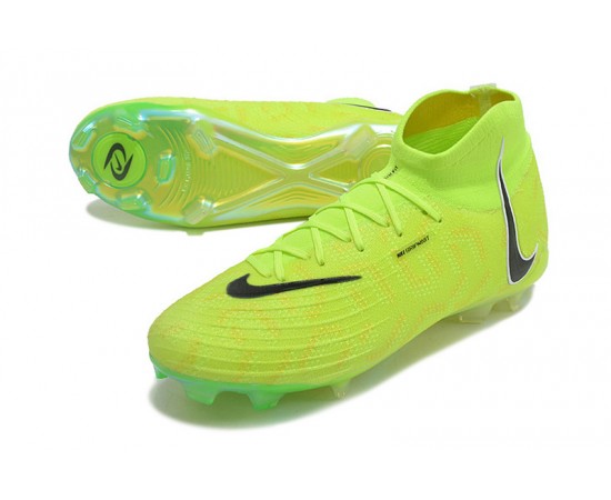 Nike Phantom Luna Elite FG High Top Green Yellow Black Soccer Cleats For Men And Women