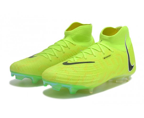 Nike Phantom Luna Elite FG High Top Green Yellow Black Soccer Cleats For Men And Women