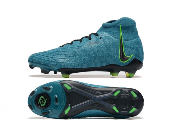 Nike Phantom Luna Elite FG High Top Ltblue Black Green Soccer Cleats For Men