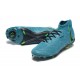 Nike Phantom Luna Elite FG High Top Ltblue Black Green Soccer Cleats For Men