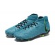 Nike Phantom Luna Elite FG High Top Ltblue Black Green Soccer Cleats For Men