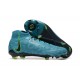 Nike Phantom Luna Elite FG High Top Ltblue Black Green Soccer Cleats For Men