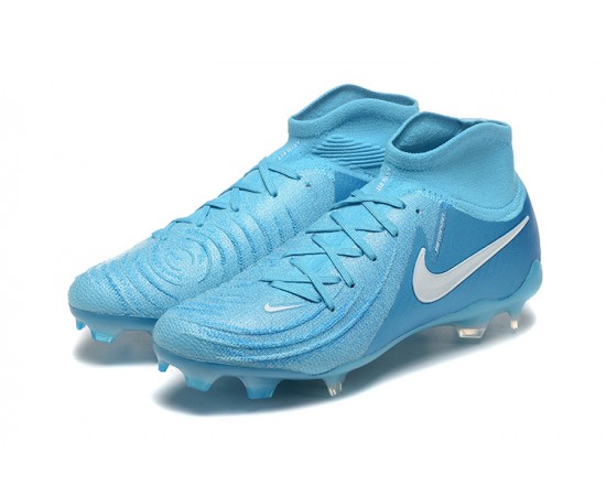 Nike Phantom Luna Elite FG High Top Ltblue White Soccer Cleats For Men