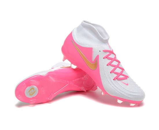 Nike Phantom Luna Elite FG High Top Peach White Gold Soccer Cleats For Men