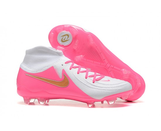 Nike Phantom Luna Elite FG High Top Peach White Gold Soccer Cleats For Men