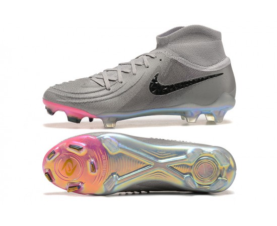 Nike Phantom Luna Elite FG High Top Pink Grey Black Soccer Cleats For Men