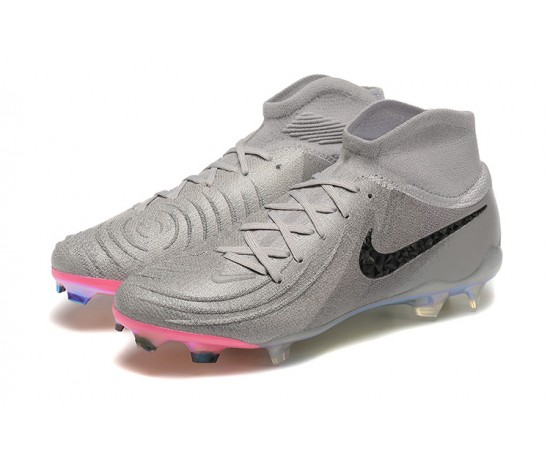 Nike Phantom Luna Elite FG High Top Pink Grey Black Soccer Cleats For Men