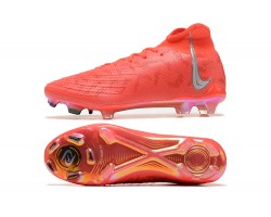 Nike Phantom Luna Elite FG High Top Red Silver Soccer Cleats For Men 