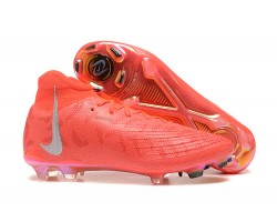 Nike Phantom Luna Elite FG High Top Red Silver Soccer Cleats For Men 