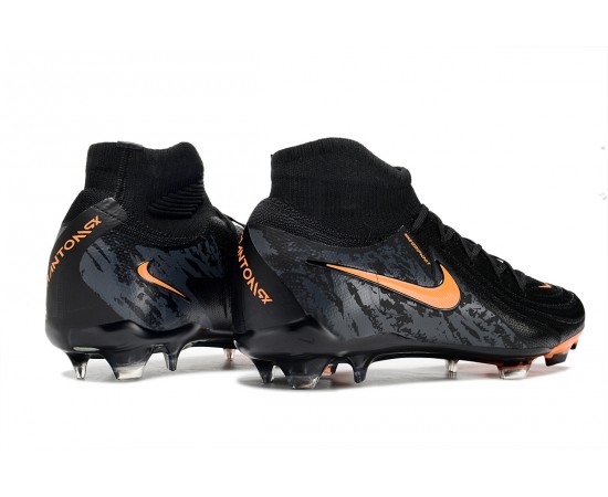 Nike Phantom Luna Elite FG High Top Soccer Cleats Black Orange For Men