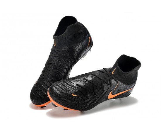 Nike Phantom Luna Elite FG High Top Soccer Cleats Black Orange For Men