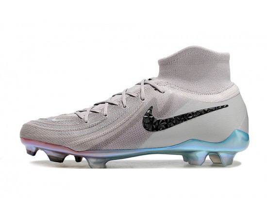 Nike Phantom Luna Elite FG High Top Soccer Cleats Grey Black For Men And Women