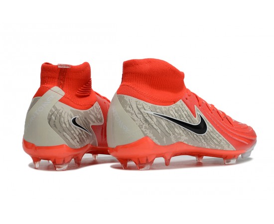 Nike Phantom Luna Elite FG High Top Soccer Cleats Red Black Grey For Men