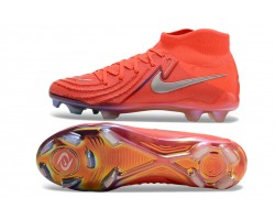 Nike Phantom Luna Elite FG High Top Soccer Cleats Red Silver For Men And Women 