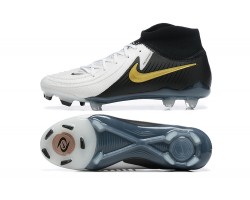 Nike Phantom Luna Elite FG High Top White Black Gold Soccer Cleats For Men And Women 