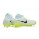 Nike Phantom Luna Elite FG High Top White Black Yellow Green Soccer Cleats For Men