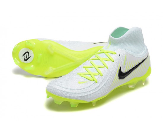 Nike Phantom Luna Elite FG High Top White Black Yellow Green Soccer Cleats For Men