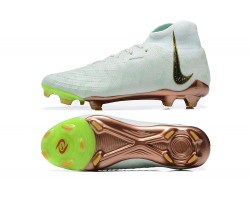 Nike Phantom Luna Elite FG High Top White Gold Green Soccer Cleats For Men 