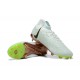 Nike Phantom Luna Elite FG High Top White Gold Green Soccer Cleats For Men