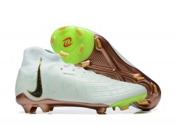 Nike Phantom Luna Elite FG High Top White Gold Green Soccer Cleats For Men 