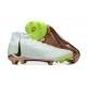 Nike Phantom Luna Elite FG High Top White Gold Green Soccer Cleats For Men