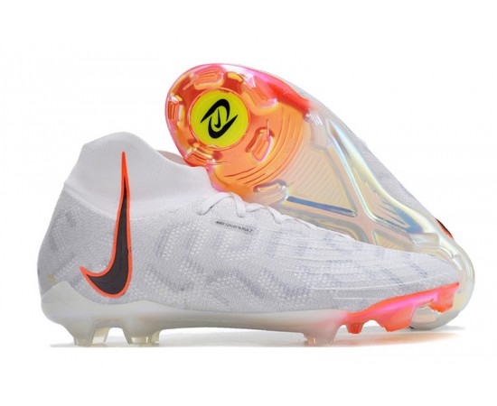 Nike Phantom Luna Elite FG High Top White Orange Soccer Cleats For Men And Women