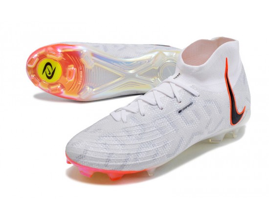 Nike Phantom Luna Elite FG High Top White Orange Soccer Cleats For Men And Women