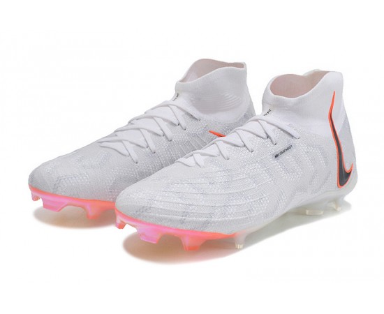 Nike Phantom Luna Elite FG High Top White Orange Soccer Cleats For Men And Women