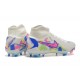 Nike Phantom Luna Elite FG High Top White Pink Blue Soccer Cleats For Men