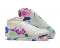 Nike Phantom Luna Elite FG High Top White Pink Blue Soccer Cleats For Men 