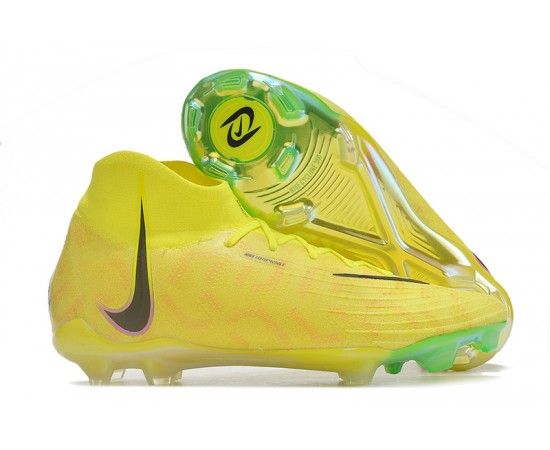 Nike Phantom Luna Elite FG High Top Yellow Black Soccer Cleats For Men And Women