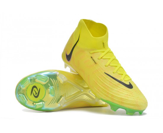 Nike Phantom Luna Elite FG High Top Yellow Black Soccer Cleats For Men And Women