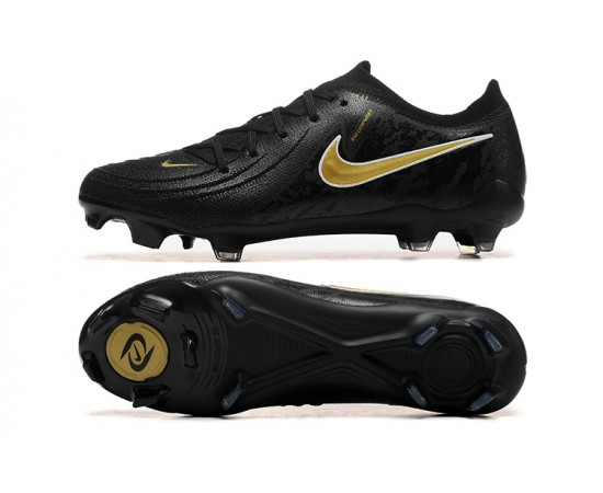 Nike Phantom Luna Elite FG Low Black Gold Soccer Cleats For Men