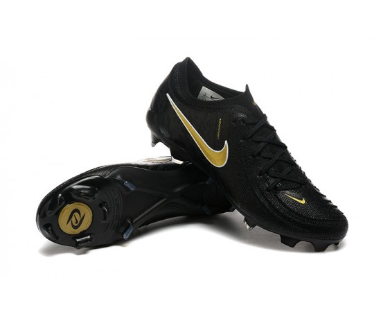 Nike Phantom Luna Elite FG Low Black Gold Soccer Cleats For Men