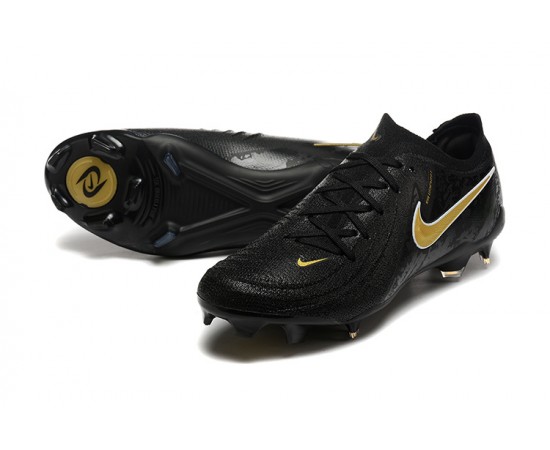 Nike Phantom Luna Elite FG Low Black Gold Soccer Cleats For Men