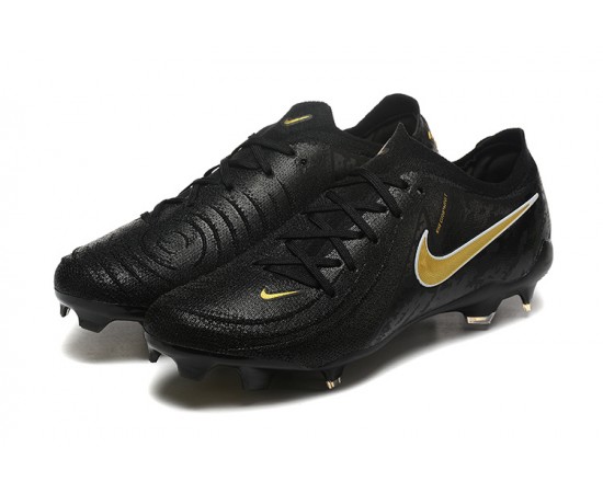 Nike Phantom Luna Elite FG Low Black Gold Soccer Cleats For Men